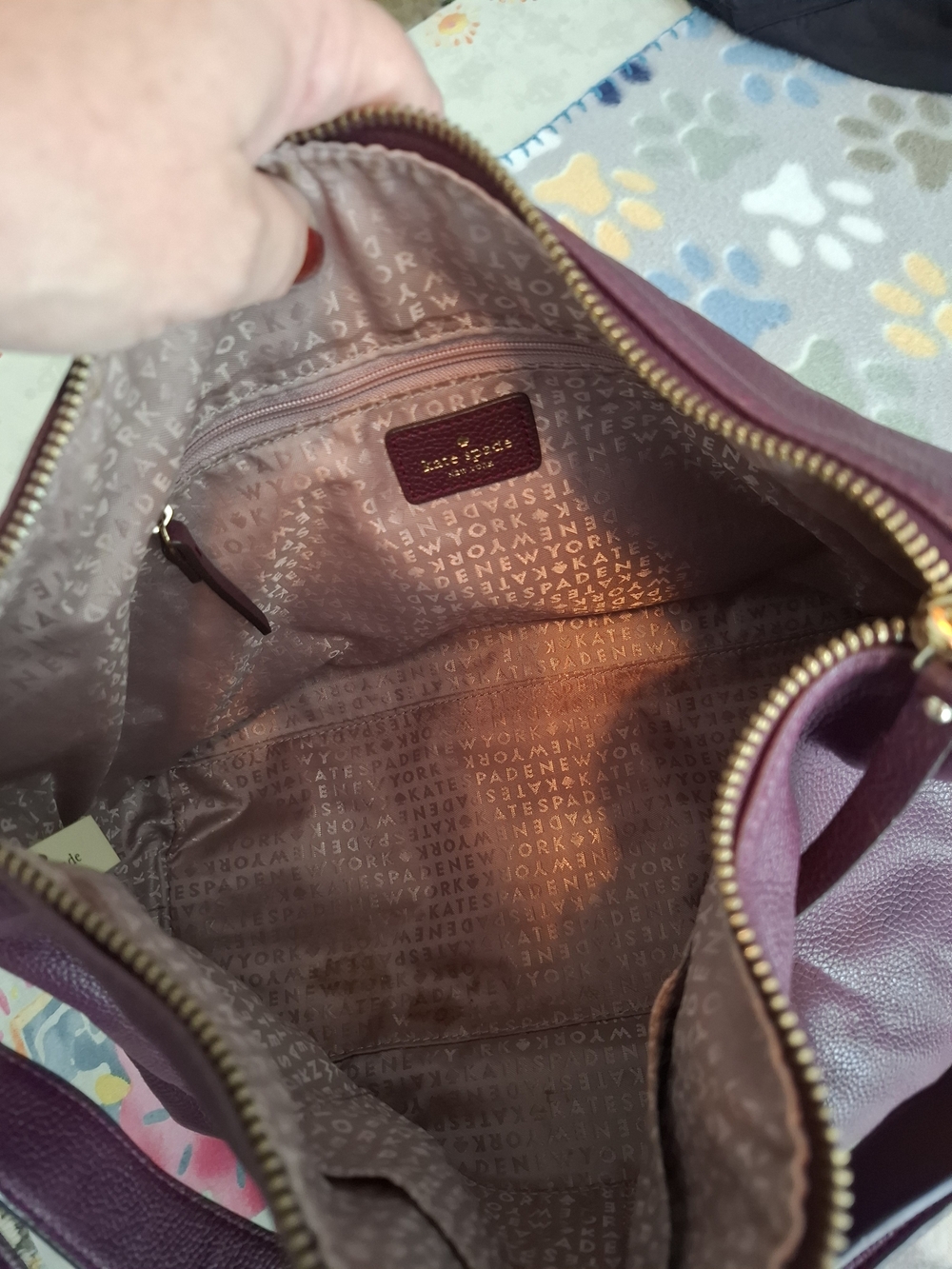 Kate Spade Pebbled Leather Shoulder Bag in Plum - Picture 5 of 5